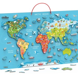 Viga 44508 2w1 Tablica edukacyjna z magnetyczną mapą świata