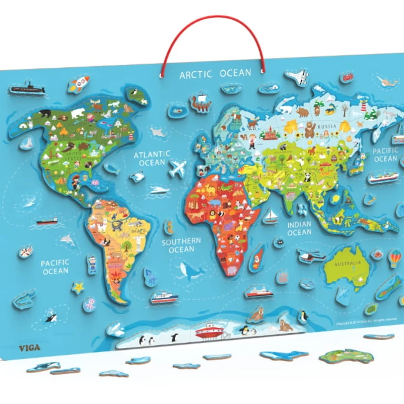 Viga 44508 2w1 Tablica edukacyjna z magnetyczną mapą świata