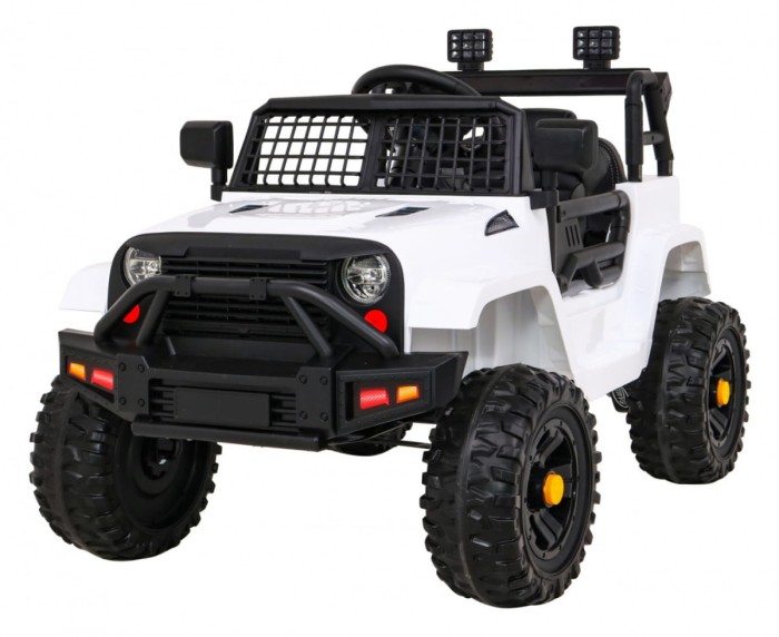 Autko elektryczne Jeep Dark Night Ramiż biały 12V dla dzieci z pilotem