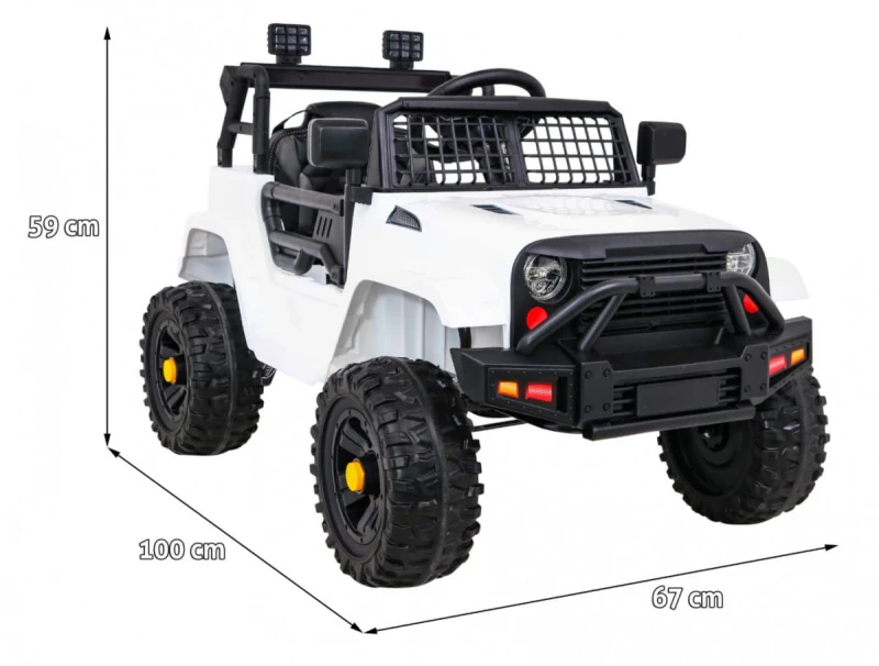 Autko elektryczne Jeep Dark Night Ramiż biały 12V dla dzieci z pilotem