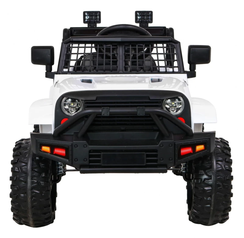 Autko elektryczne Jeep Dark Night Ramiż biały 12V dla dzieci z pilotem