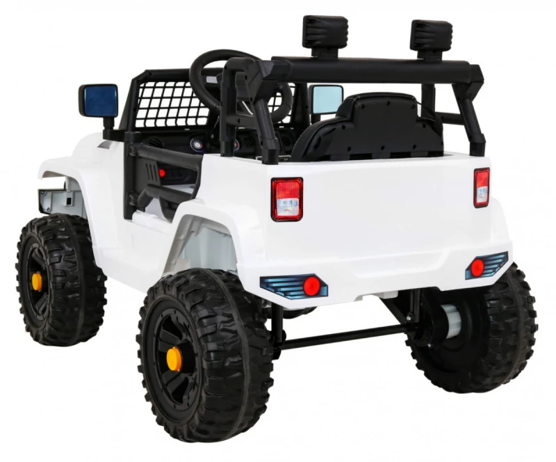 Autko elektryczne Jeep Dark Night Ramiż biały 12V dla dzieci z pilotem
