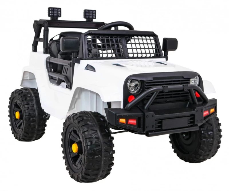 Autko elektryczne Jeep Dark Night Ramiż biały 12V dla dzieci z pilotem