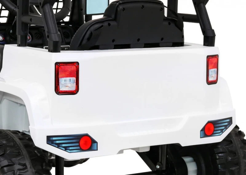 Autko elektryczne Jeep Dark Night Ramiż biały 12V dla dzieci z pilotem