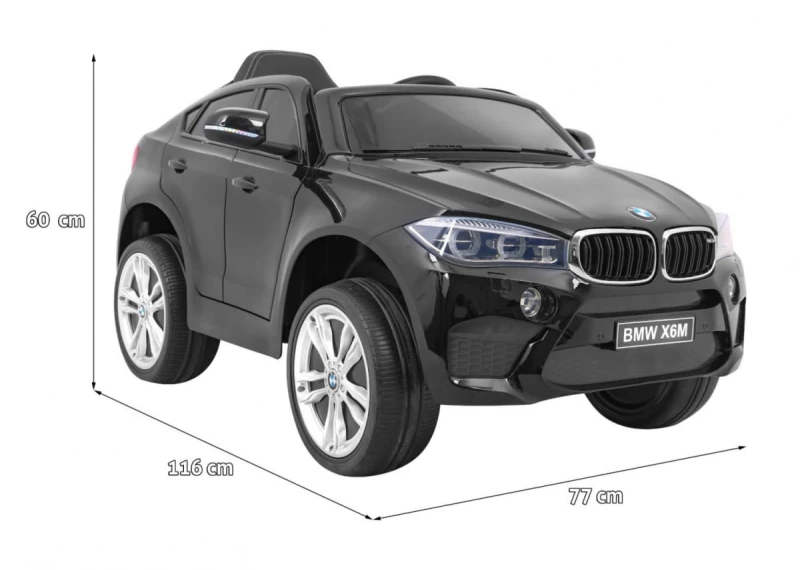 BMW X6M Ramiż samochód elektryczny dla dzieci 3+ czarny lakierowany