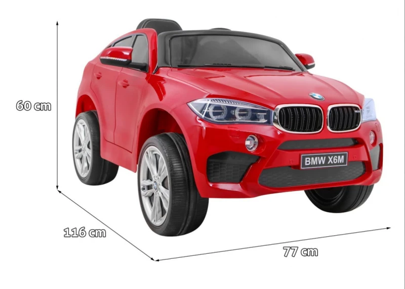 BMW X6M Ramiż samochód elektryczny dzieci 3+ pilot czerwony lakie