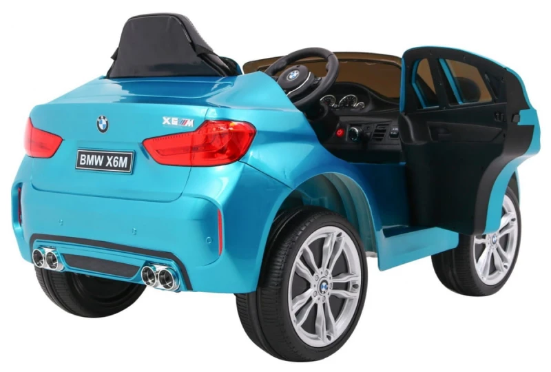 BMW X6M Ramiż samochód elektryczny niebieski lakierowany 3+ z pilotem