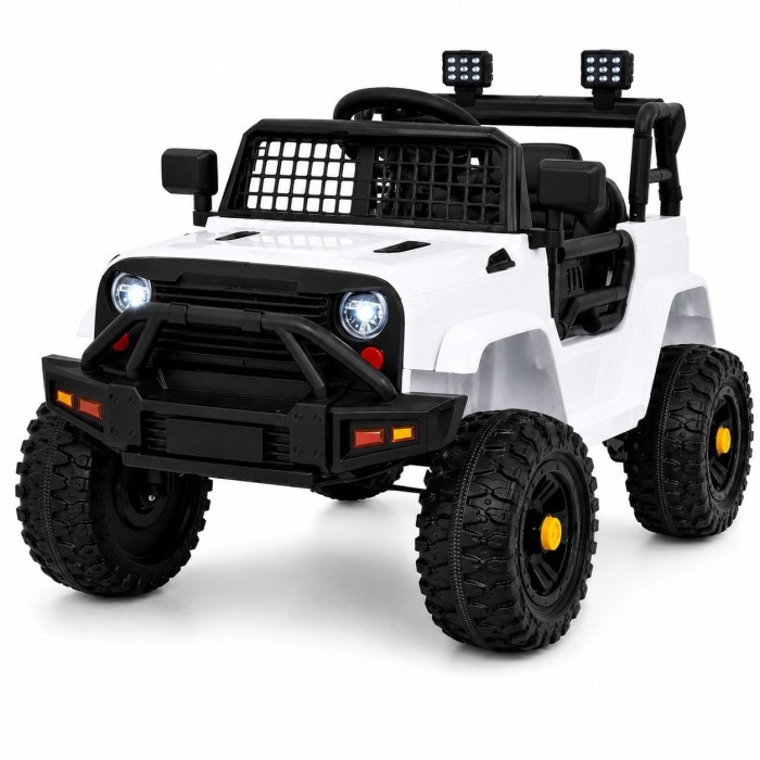 Autko elektryczne Jeep Dark Night Ramiż biały 12V dla dzieci z pilotem