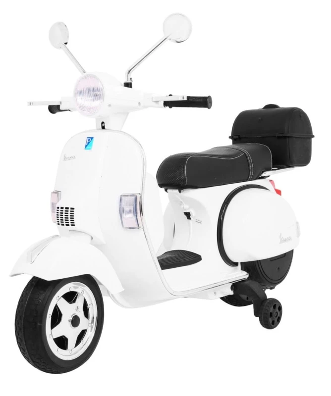 Skuter elektryczny Vespa Ramiż biały dla dzieci 12V 25W