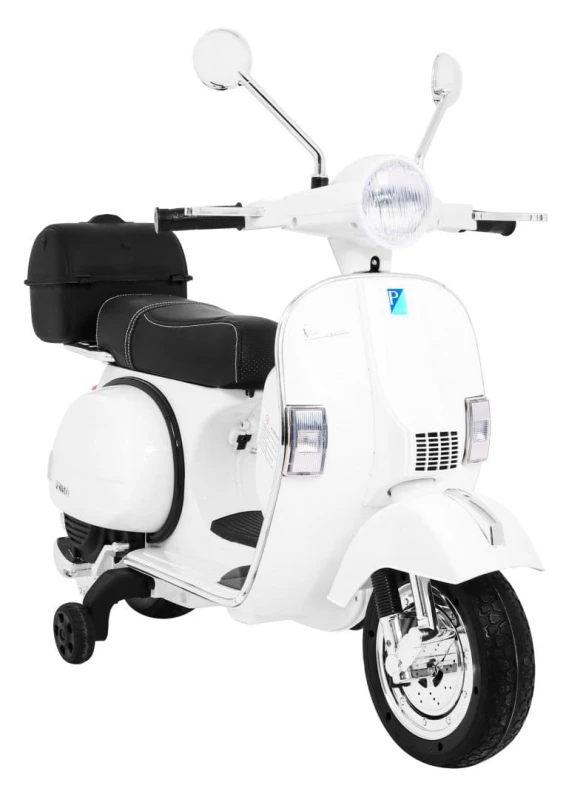 Skuter elektryczny Vespa Ramiż biały dla dzieci 12V 25W