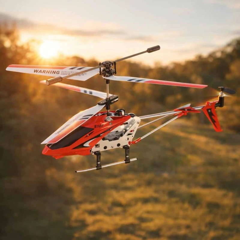 Helikopter RC Syma S107G czerwony – stabilizacja GYRO, 22 cm