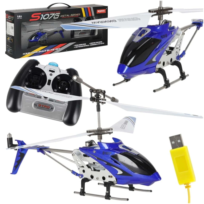 Helikopter RC Syma S107G niebieski 22 cm - stabilizacja GYRO 14+