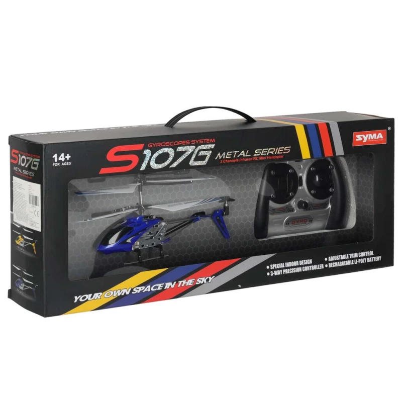 Helikopter RC Syma S107G niebieski 22 cm - stabilizacja GYRO 14+