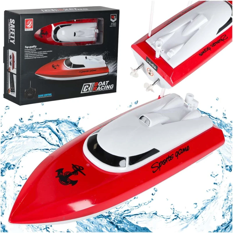 Łódź zdalnie sterowana RC Mini CP802 czerwona Kik – dzieci 6+
