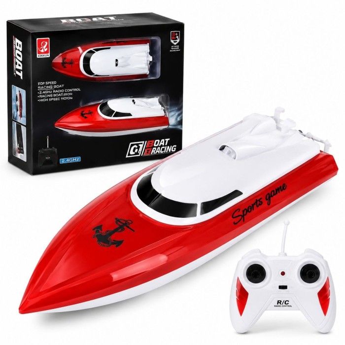 Łódź zdalnie sterowana RC Mini CP802 czerwona Kik – dzieci 6+
