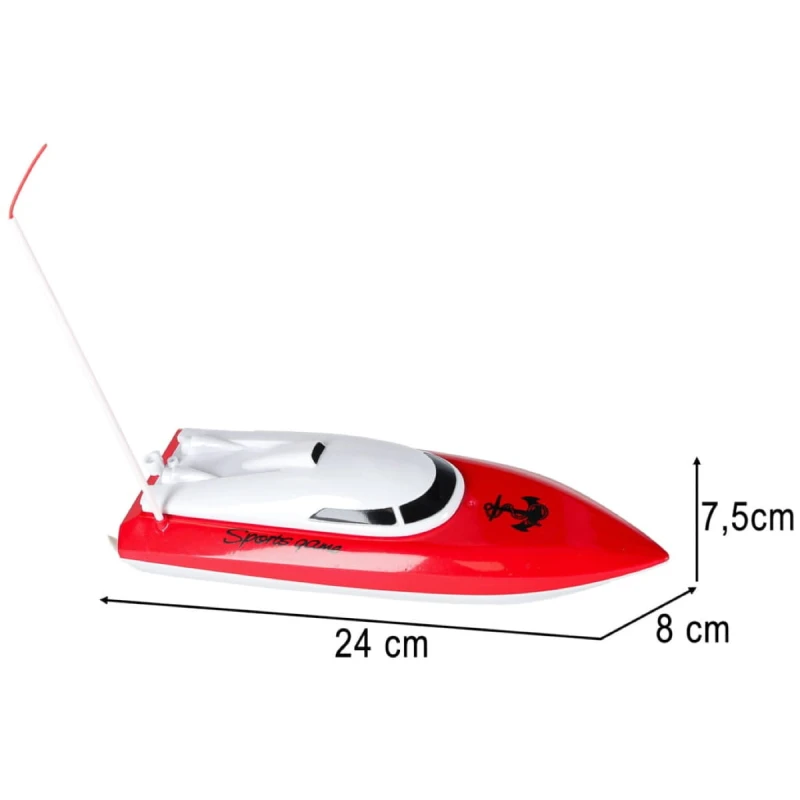 Łódź zdalnie sterowana RC Mini CP802 czerwona Kik – dzieci 6+