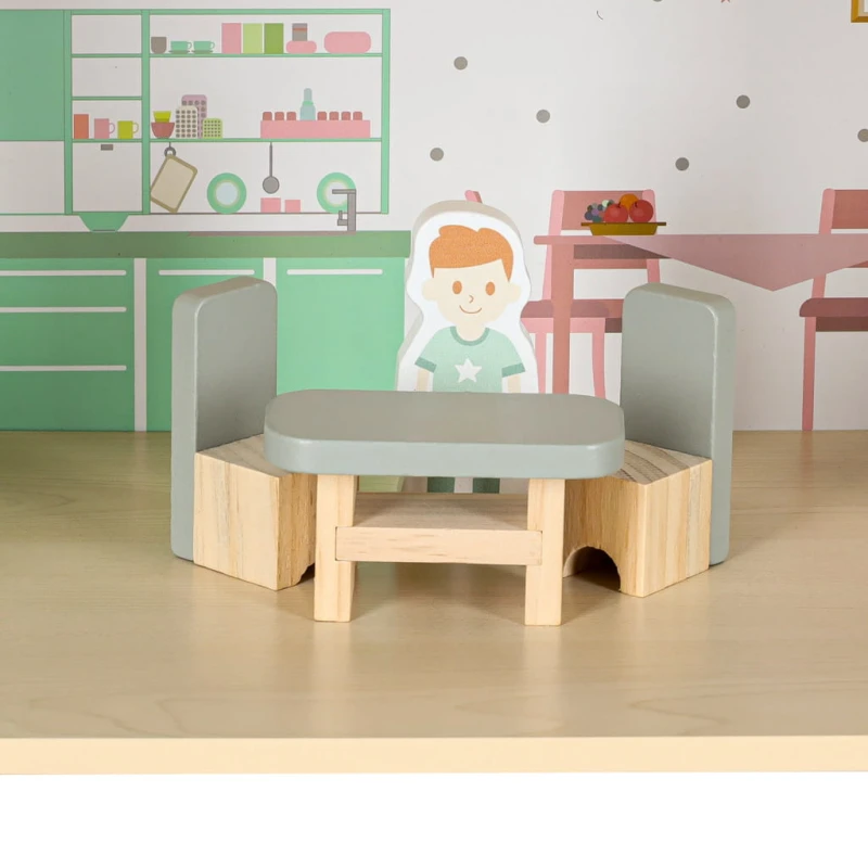Domek dla lalek drewniany LULILO Peonio 70 cm LED różowy