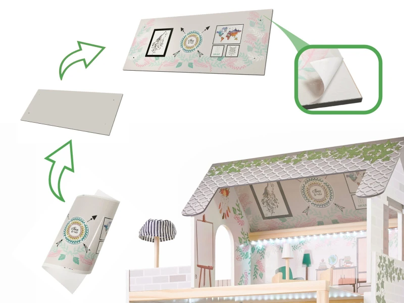Domek dla lalek drewniany LULILO FLORO boho LED 78 cm КІК