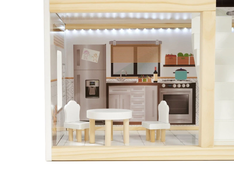 Domek dla lalek drewniany LULILO FLORO boho LED 78 cm КІК