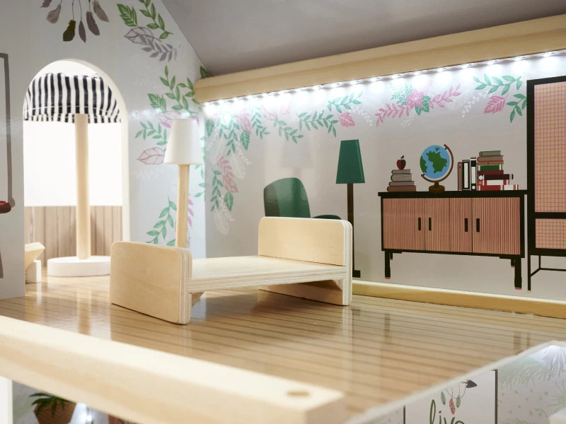 Domek dla lalek drewniany LULILO FLORO boho LED 78 cm КІК