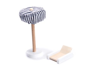 Domek dla lalek drewniany MDF mebelki 78cm biały LED