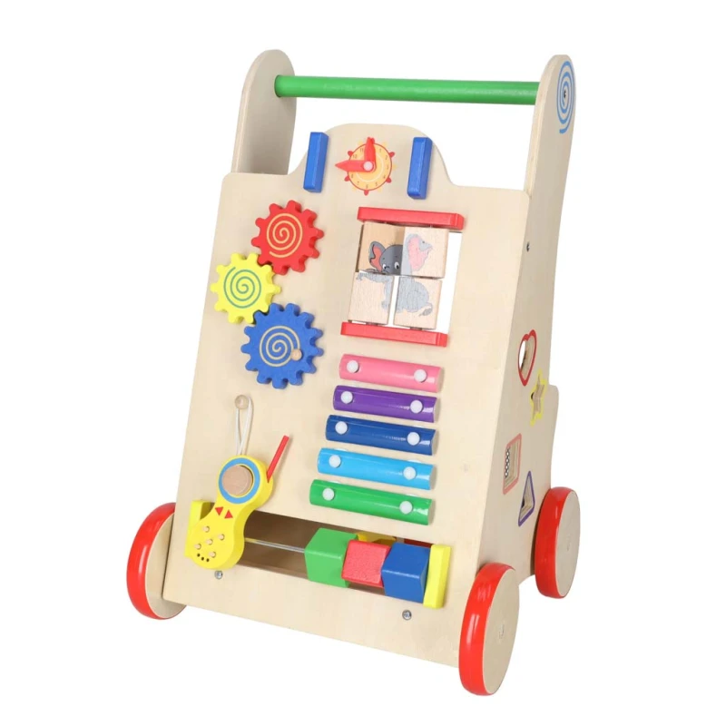 Pchacz drewniany 6w1 КІК – kostka edukacyjna, sorter, labirynt