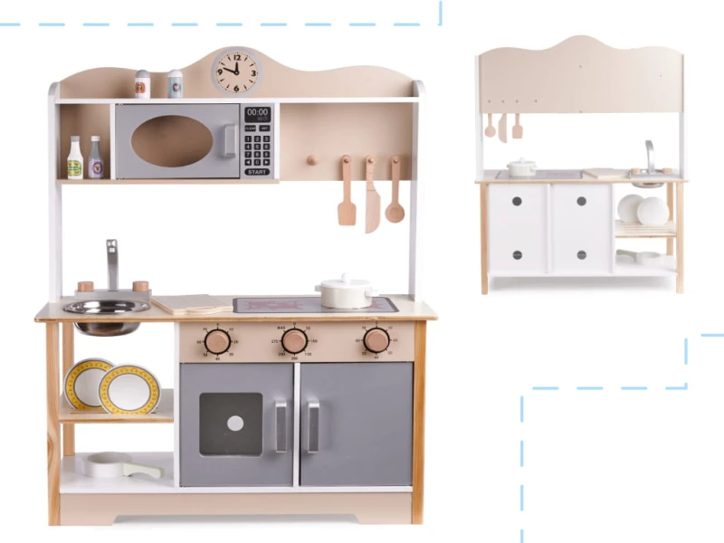 Kuchnia drewniana Lulilo Kuketo MDF 85cm z akcesoriami dla dzieci