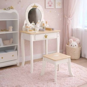 Toaletka drewniana dla dziewczynki LULILO Bella lustro taboret akcesoria