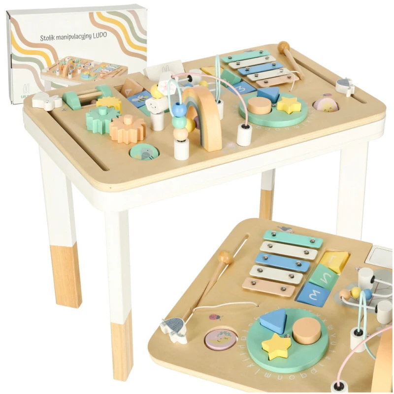 Tablica manipulacyjna Lulilo Ludo 2w1 stolik sensoryczny 47,5x29,5cm