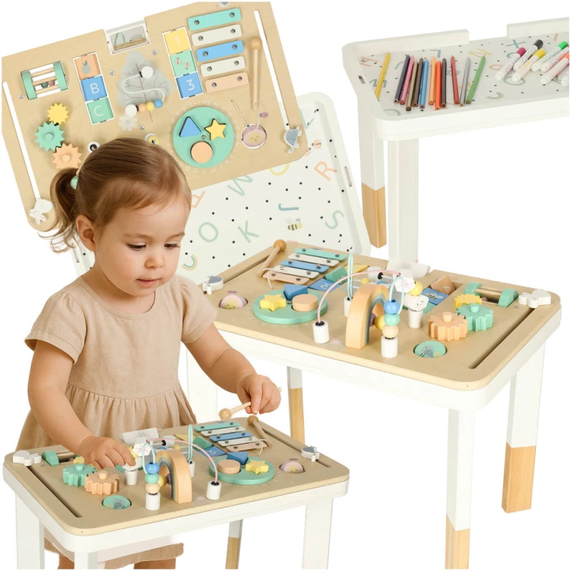 Tablica manipulacyjna Lulilo Ludo 2w1 stolik sensoryczny 47,5x29,5cm