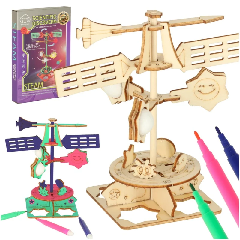 Zestaw naukowy model 3D drewniany wiatrowskaz КІК СП. Z OO SP. К