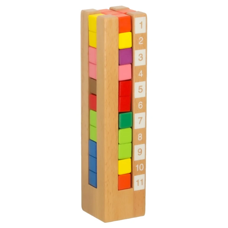 Klocki drewniane edukacyjne Montessori kolorowe КІК – 74 zadania