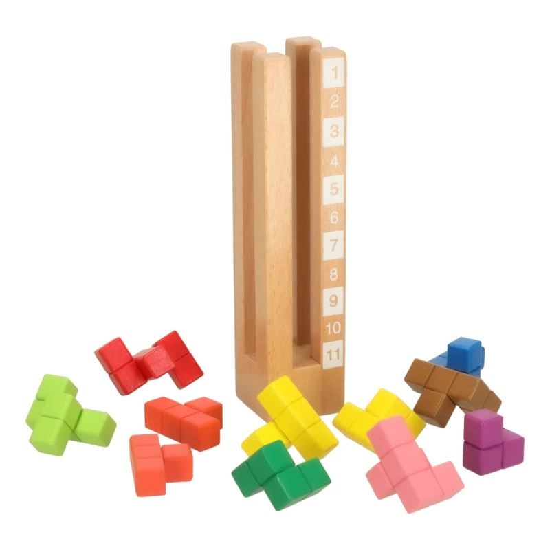 Klocki drewniane edukacyjne Montessori kolorowe КІК – 74 zadania