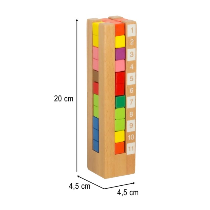 Klocki drewniane edukacyjne Montessori kolorowe КІК – 74 zadania