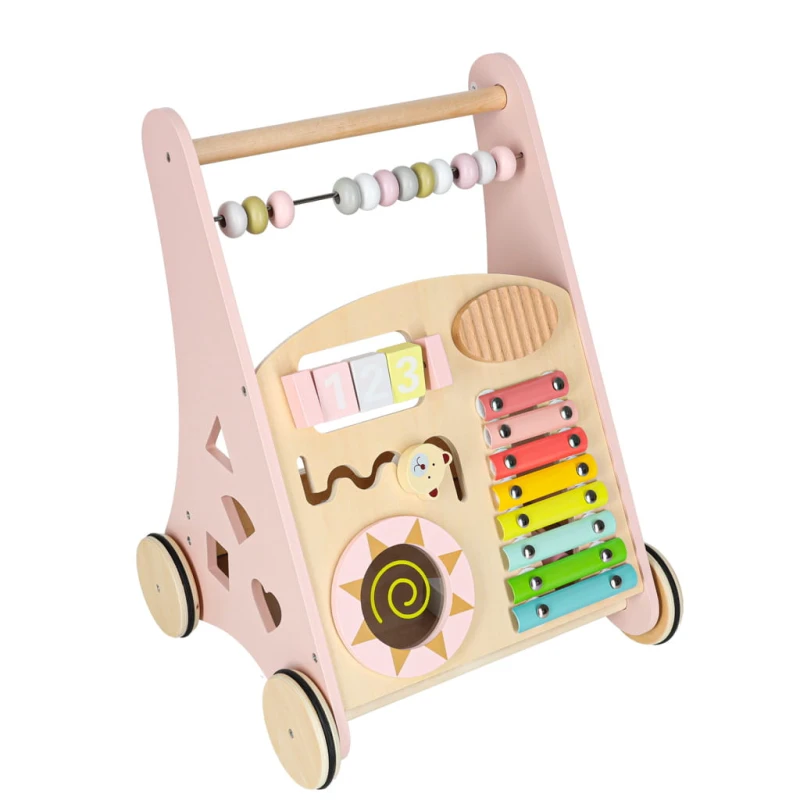 Pchacz drewniany z liczydłem różowy КІК  – 46,5 cm