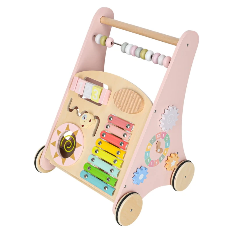 Pchacz drewniany z liczydłem różowy КІК  – 46,5 cm