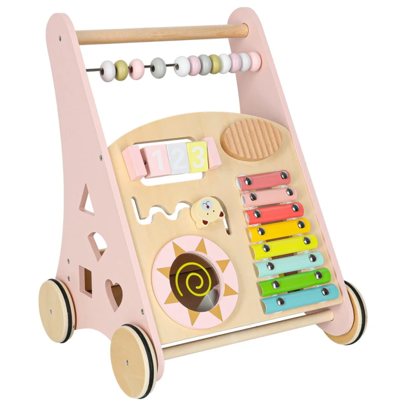Pchacz drewniany z liczydłem różowy КІК  – 46,5 cm