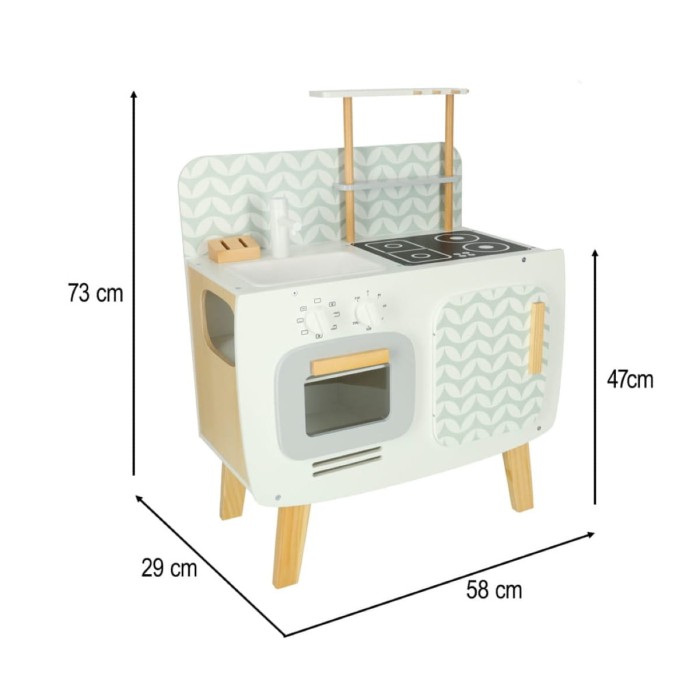 Kuchnia drewniana MDF Lulilo Retro 73cm z akcesoriami dla dzieci