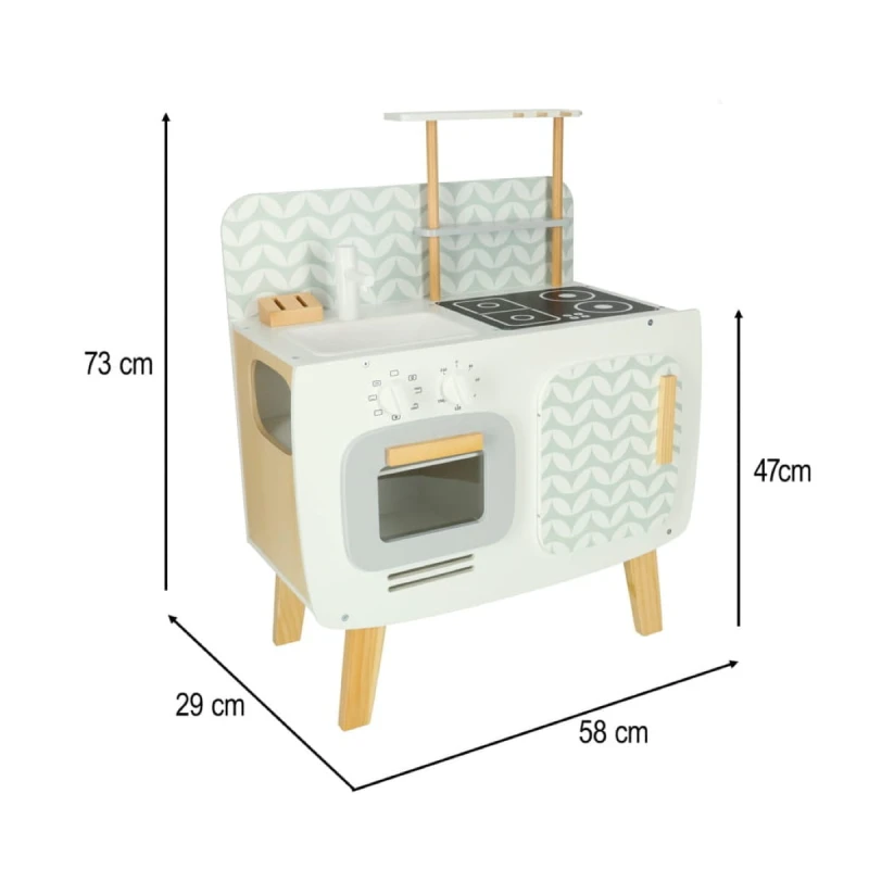 Kuchnia drewniana MDF Lulilo Retro 73cm z akcesoriami dla dzieci