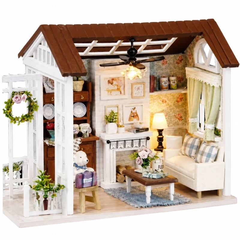 Domek dla lalek drewniany КІК 8008-A LED 20,6cm do składania