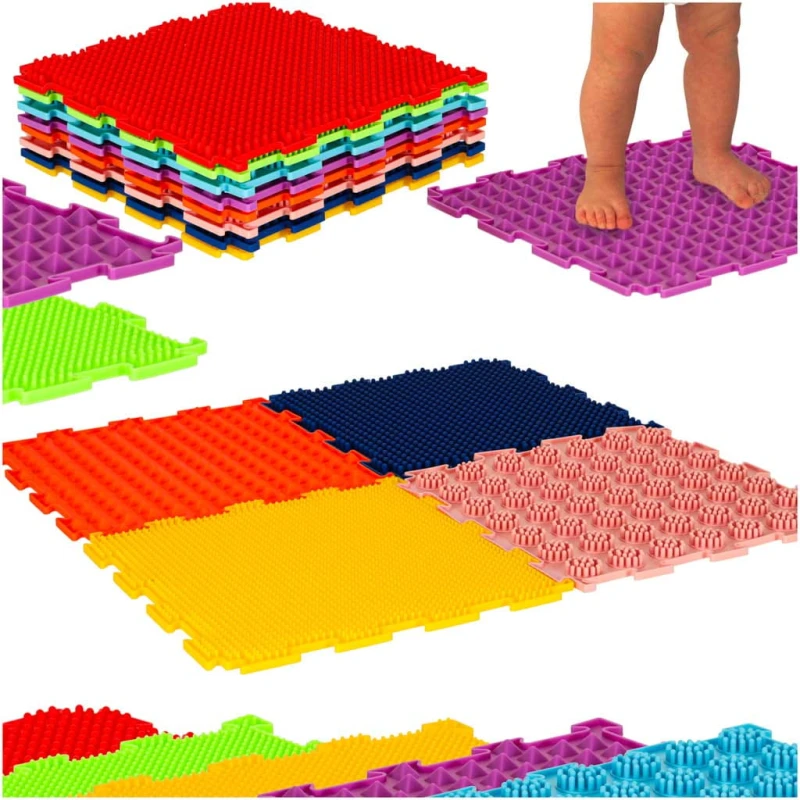 Mata sensoryczna puzzle КІК – masaż stóp, 8 elementów, kolorowa