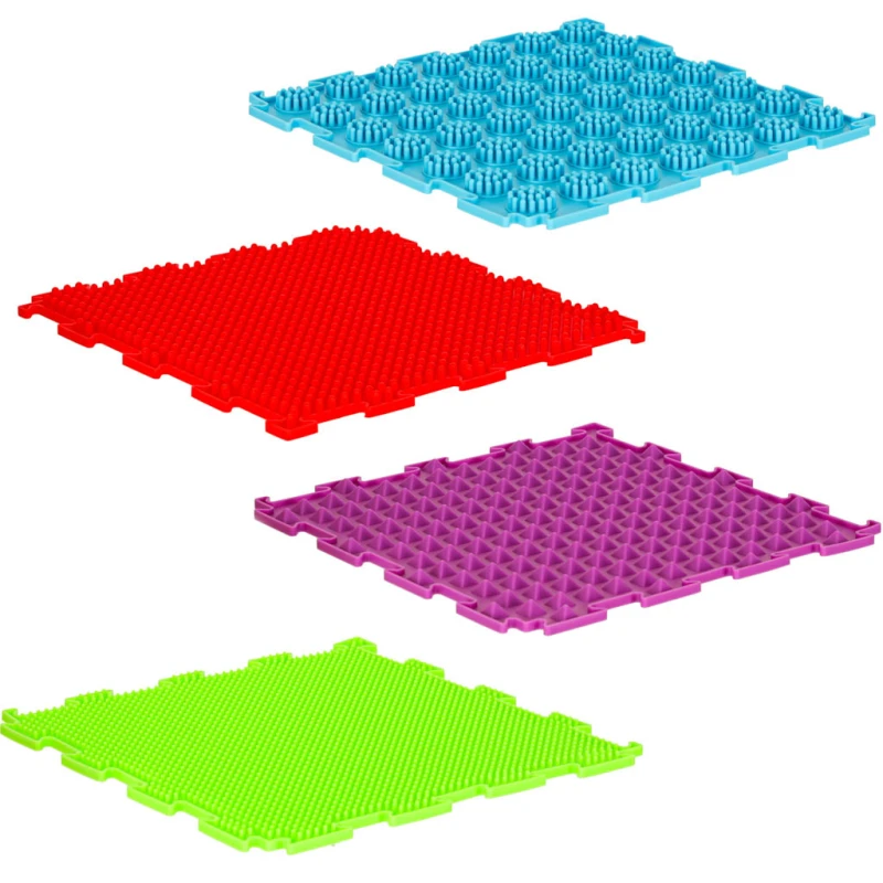 Mata sensoryczna puzzle КІК – masaż stóp, 8 elementów, kolorowa