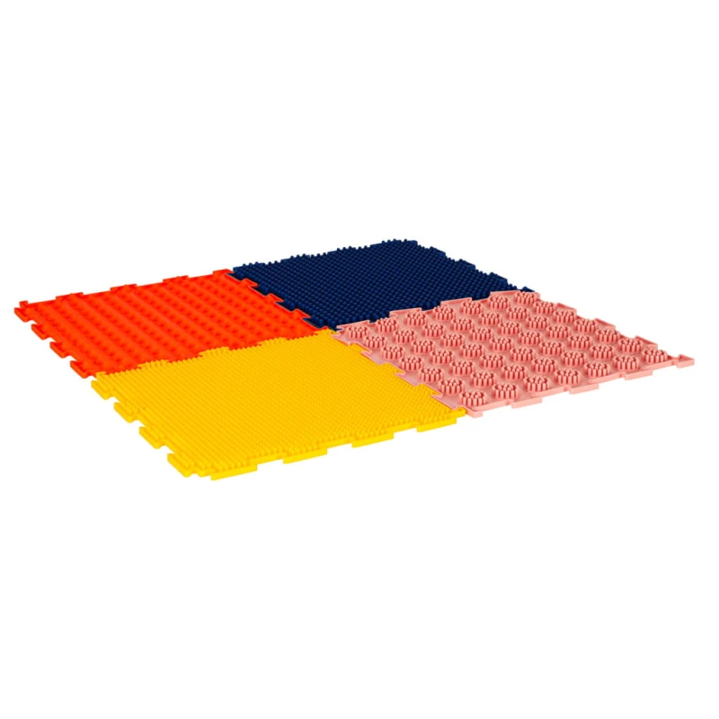 Mata sensoryczna puzzle montessori do masażu stóp 8 elementów kolorowe