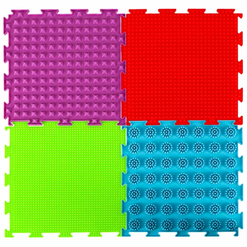 Mata sensoryczna puzzle КІК – masaż stóp, 8 elementów, kolorowa