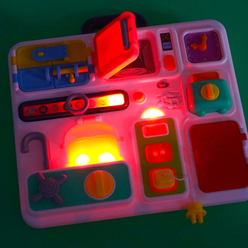 Tablica manipulacyjna sensoryczna montessori kuchnia zegar swiatlo