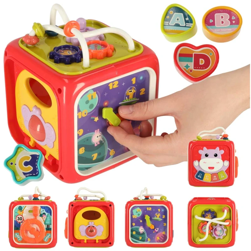 Sorter sensoryczny kostka Montessori 6w1 КІК – klocki edukacyjne