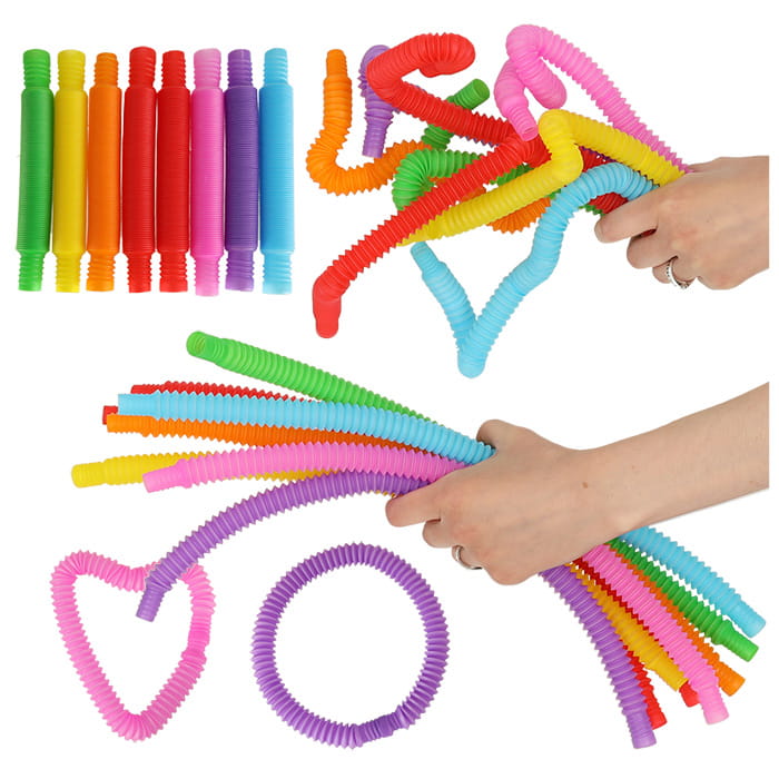 Rurki sensoryczne rozciągane Montessori КІК – 8 kolorów, 41 cm