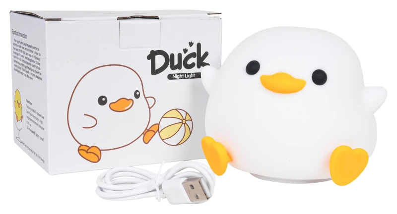 Lampka nocna Kaczuszka Ramiż – silikonowa, dotykowa, USB-C