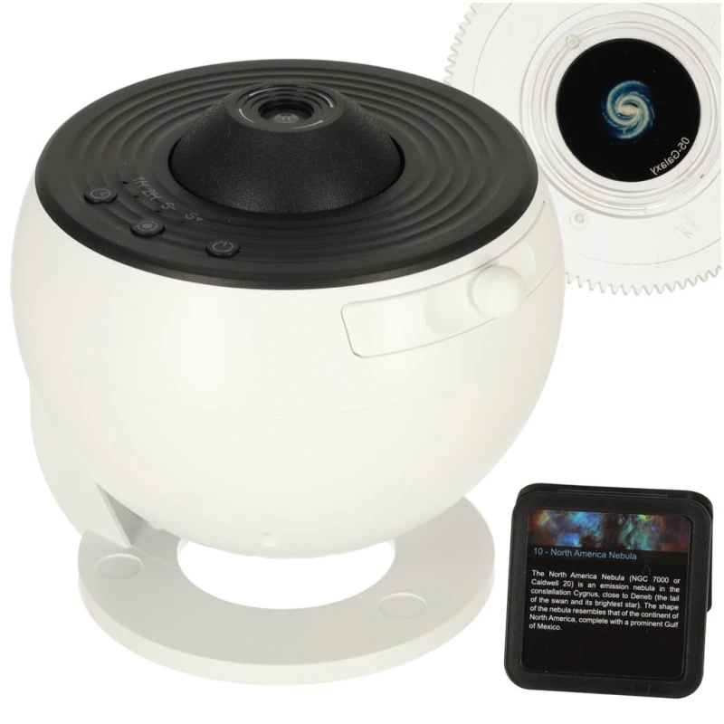 Projektor gwiazd КІК LED USB 12 dysków 360° timer planetarium