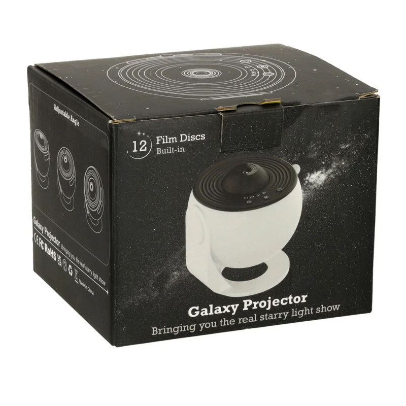 Projektor gwiazd КІК LED USB 12 dysków 360° timer planetarium